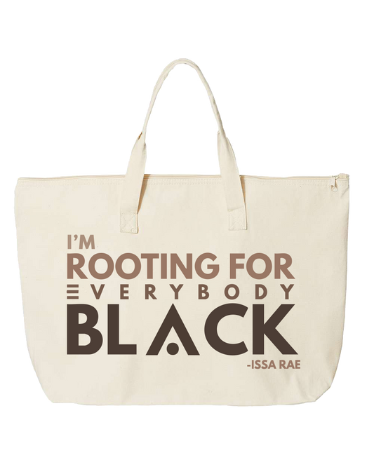 Rooting For Everybody Black - Tote (Cream)